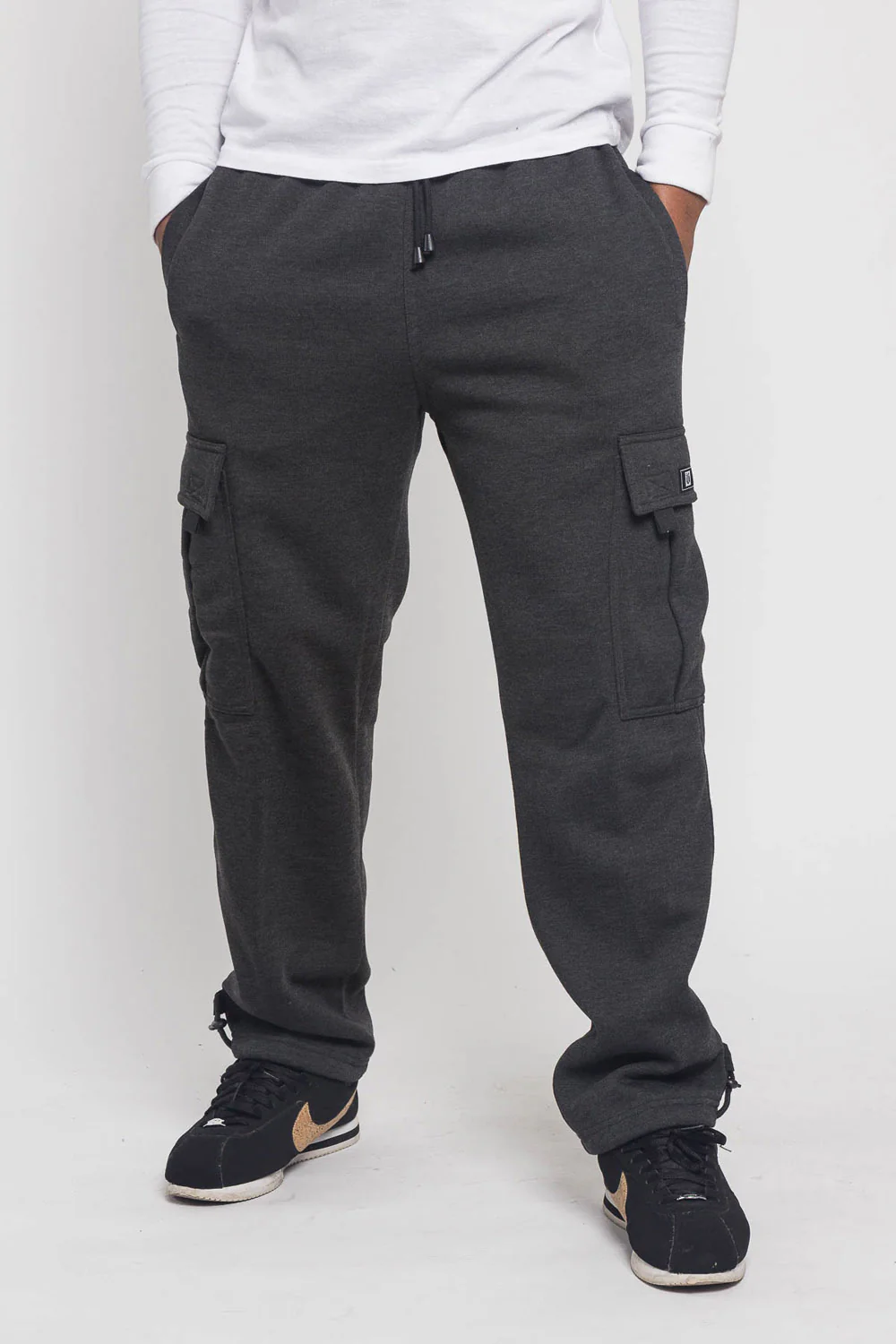 Victorious Men's Solid Fleece Heavyweight Cargo Sweat Pants - Image 43