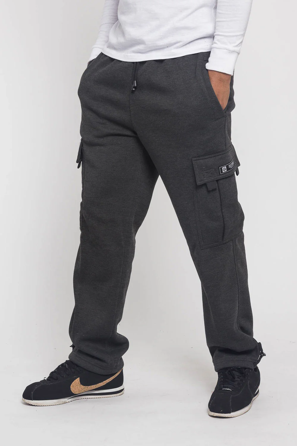 Victorious Men's Solid Fleece Heavyweight Cargo Sweat Pants - Image 44