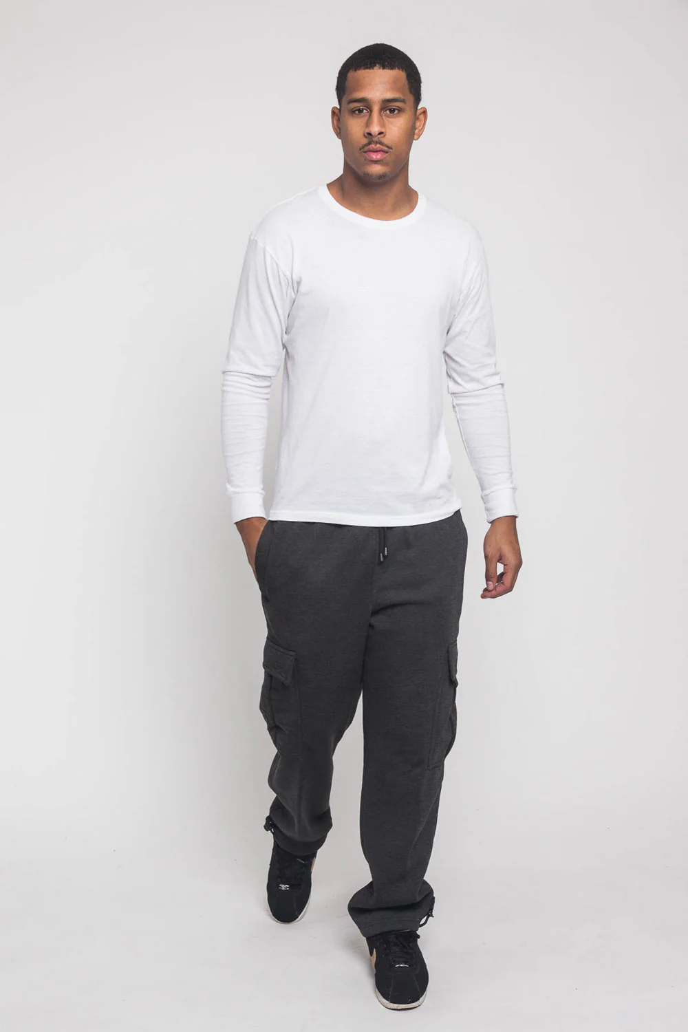 Victorious Men's Solid Fleece Heavyweight Cargo Sweat Pants - Image 47