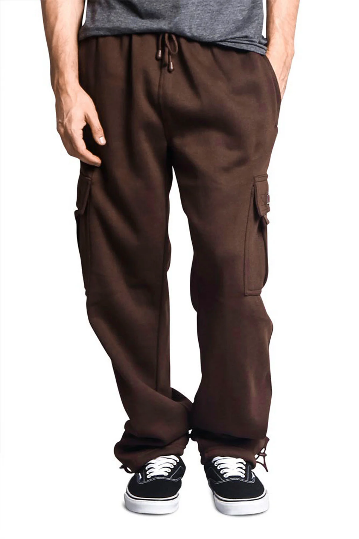 Victorious Men's Solid Fleece Heavyweight Cargo Sweat Pants - Image 49