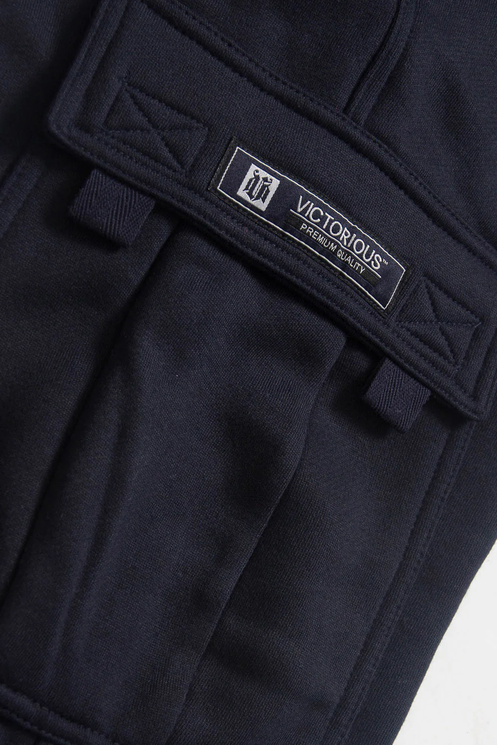 Victorious Men's Solid Fleece Heavyweight Cargo Sweat Pants - Image 6