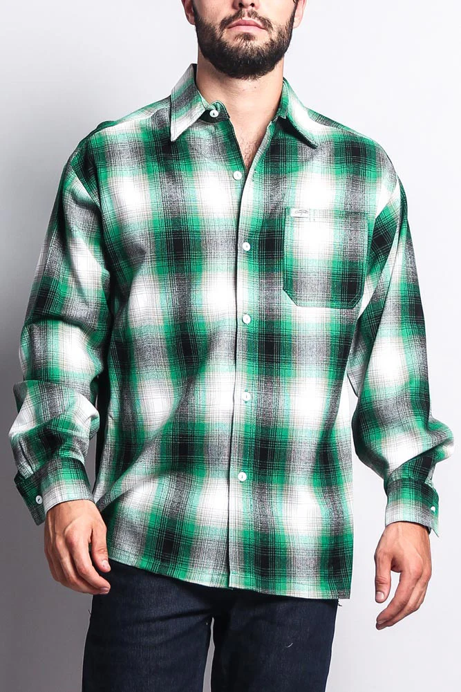 Western Casual Plaid Long Sleeve Button Up Shirt - Image 17