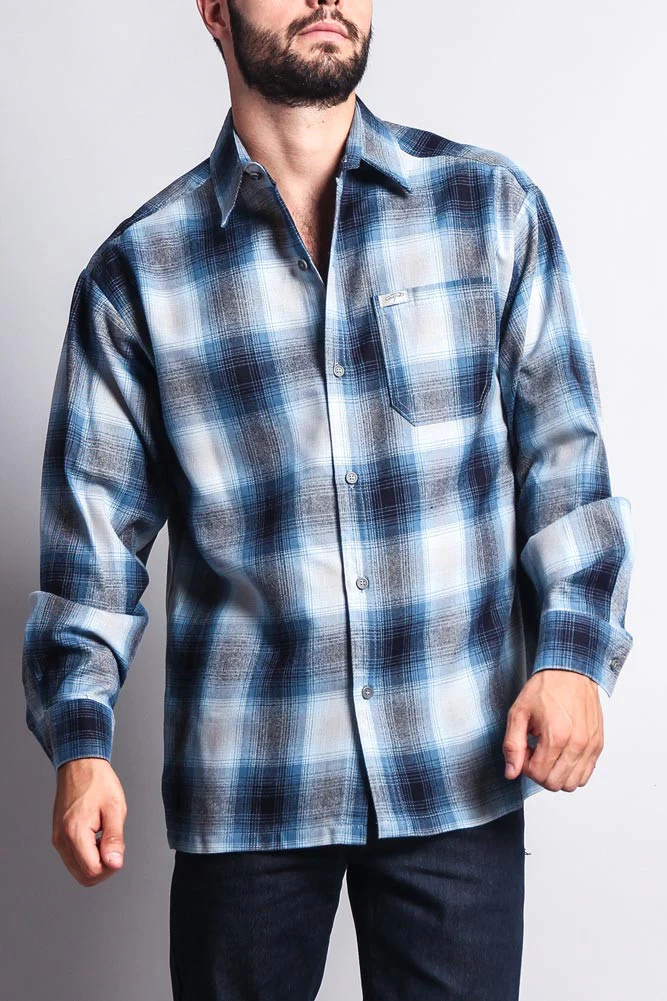 Western Casual Plaid Long Sleeve Button Up Shirt - Image 28