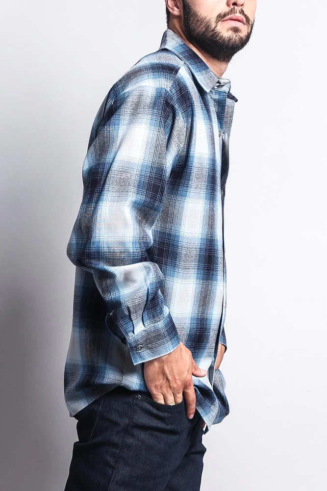 Western Casual Plaid Long Sleeve Button Up Shirt - Image 31