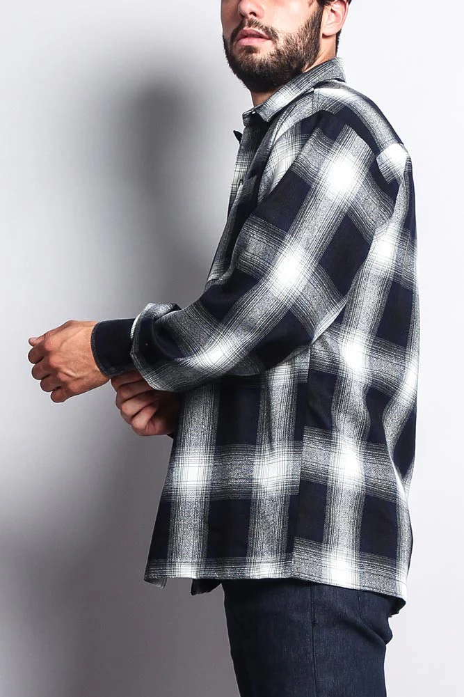 Western Casual Plaid Long Sleeve Button Up Shirt - Image 34