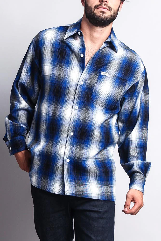 Western Casual Plaid Long Sleeve Button Up Shirt - Image 42