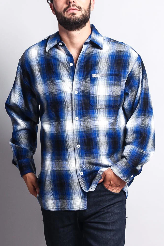 Western Casual Plaid Long Sleeve Button Up Shirt - Image 43