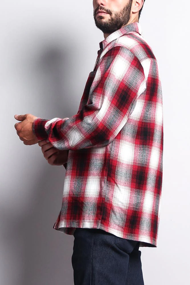 Western Casual Plaid Long Sleeve Button Up Shirt - Image 44