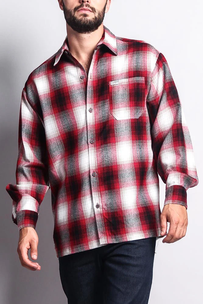 Western Casual Plaid Long Sleeve Button Up Shirt - Image 47