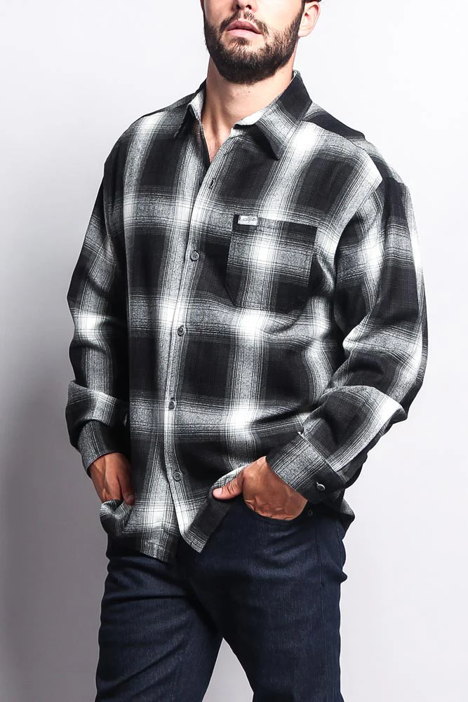Western Casual Plaid Long Sleeve Button Up Shirt - Image 49