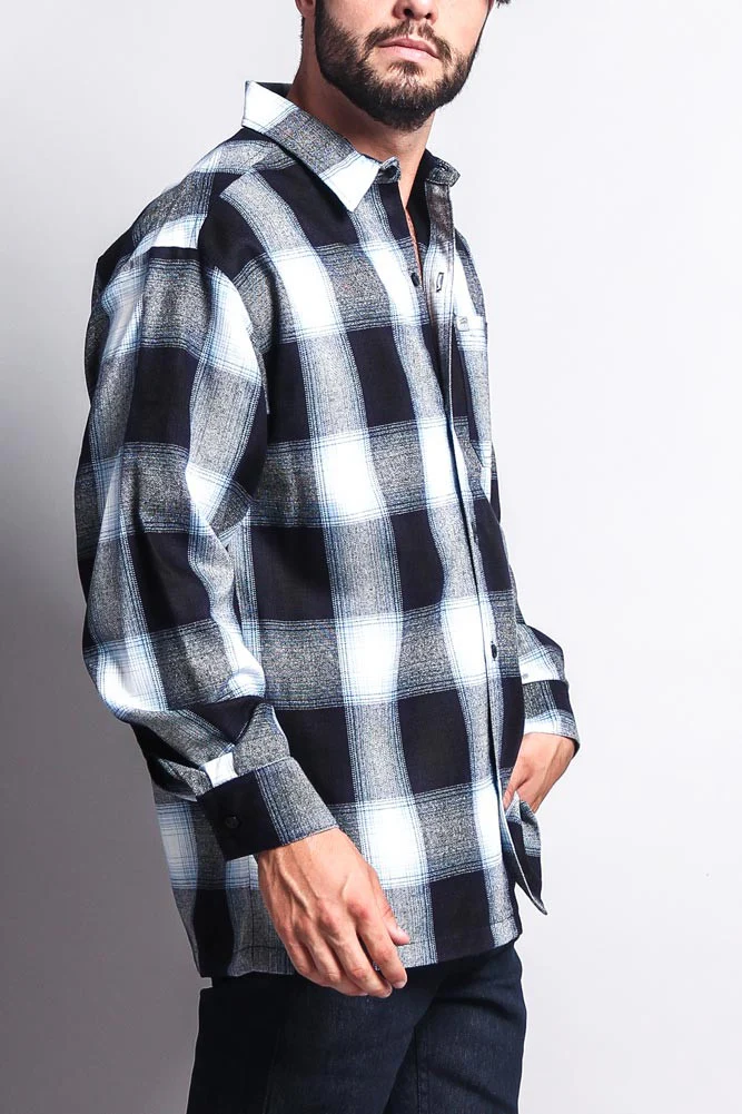 Western Casual Plaid Long Sleeve Button Up Shirt - Image 5