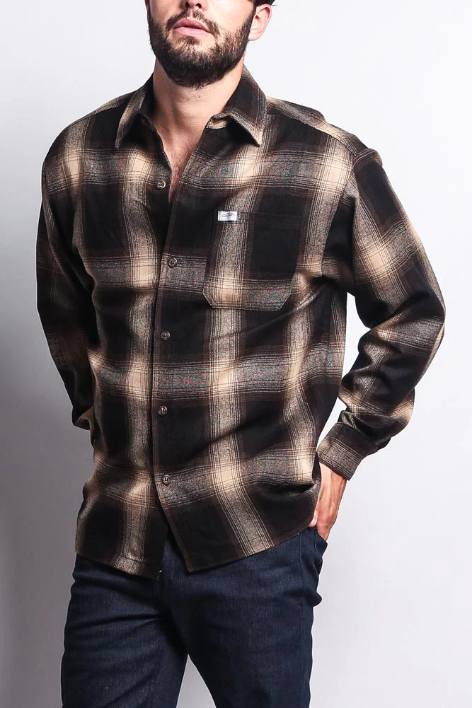 Western Casual Plaid Long Sleeve Button Up Shirt - Image 7