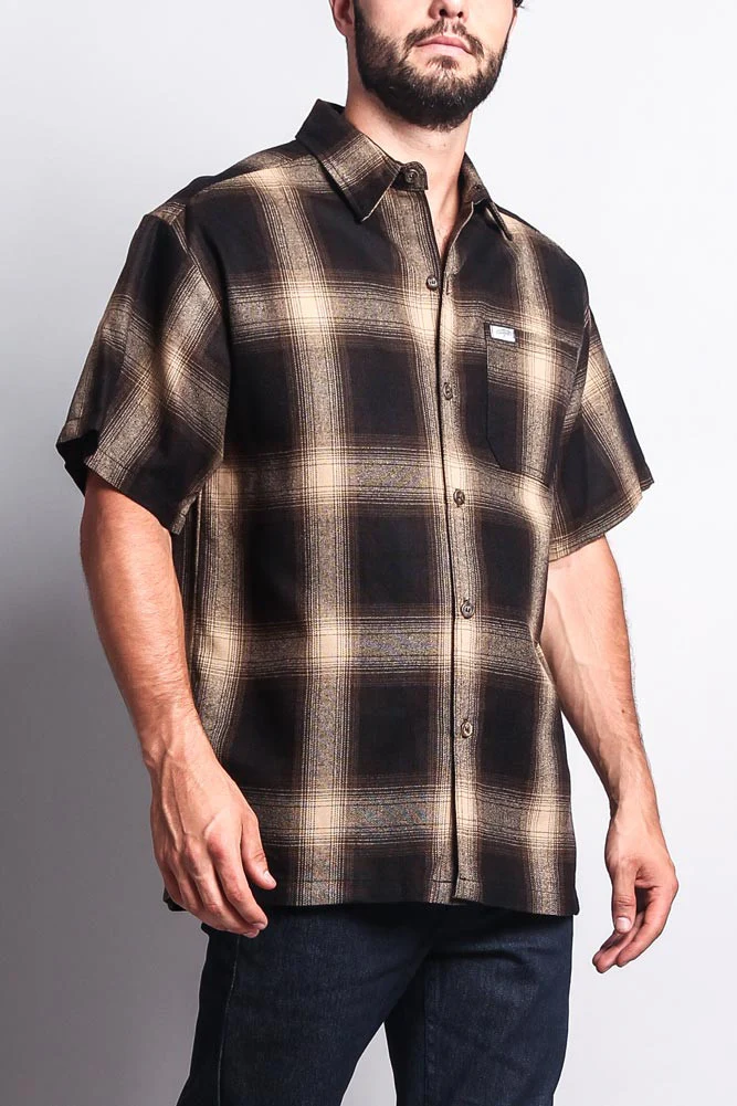 Western Casual Plaid Short Sleeve Button Up Shirt - Image 10