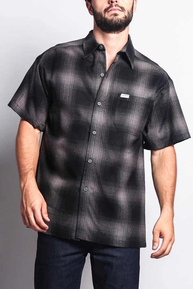Western Casual Plaid Short Sleeve Button Up Shirt - Image 12
