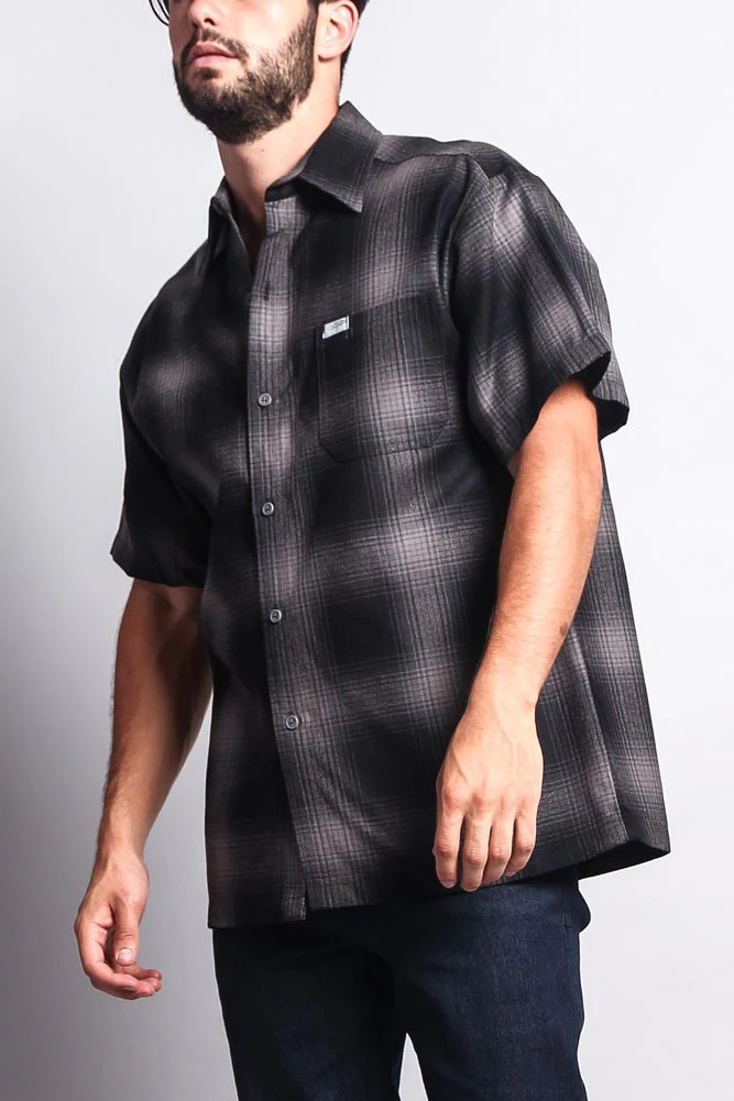 Western Casual Plaid Short Sleeve Button Up Shirt - Image 13