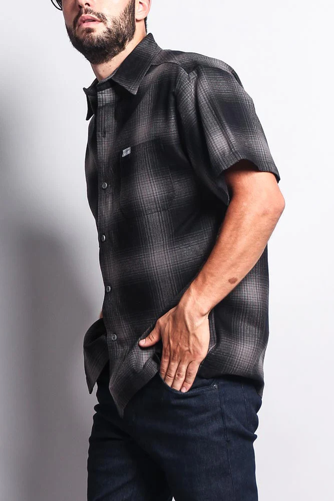 Western Casual Plaid Short Sleeve Button Up Shirt - Image 16