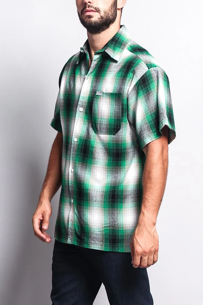 Western Casual Plaid Short Sleeve Button Up Shirt - Image 18