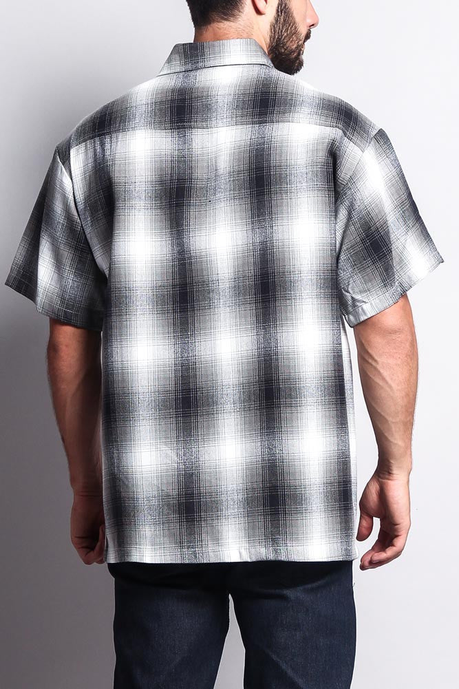 Western Casual Plaid Short Sleeve Button Up Shirt - Image 24
