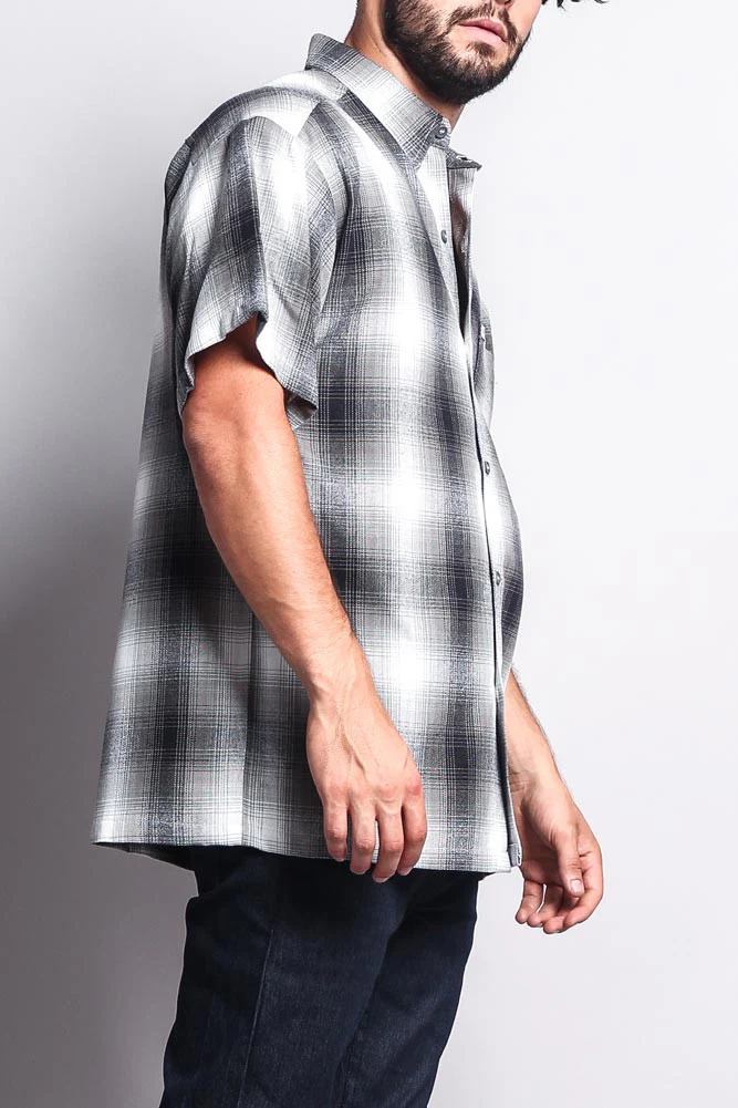 Western Casual Plaid Short Sleeve Button Up Shirt - Image 25