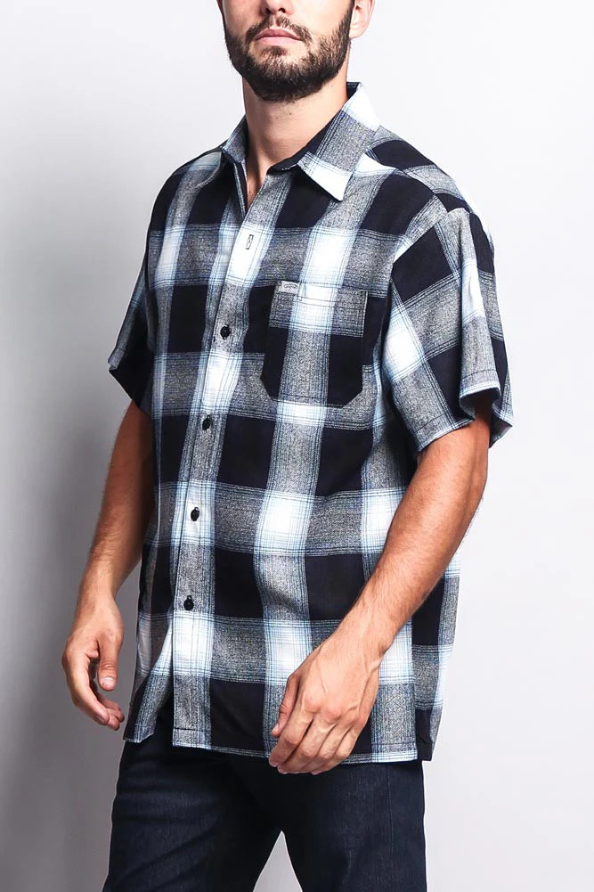 Western Casual Plaid Short Sleeve Button Up Shirt - Image 3
