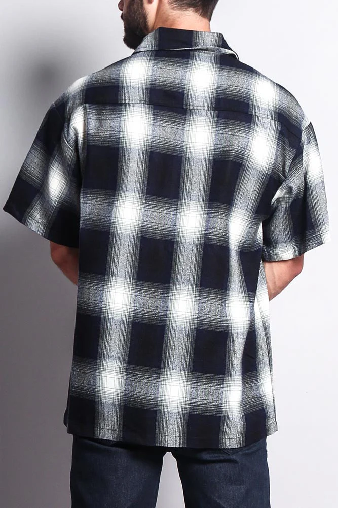 Western Casual Plaid Short Sleeve Button Up Shirt - Image 34