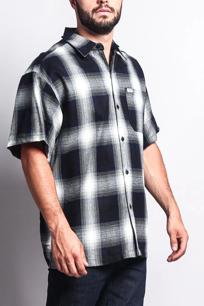 Western Casual Plaid Short Sleeve Button Up Shirt - Image 35