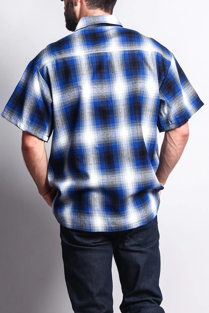 Western Casual Plaid Short Sleeve Button Up Shirt - Image 39