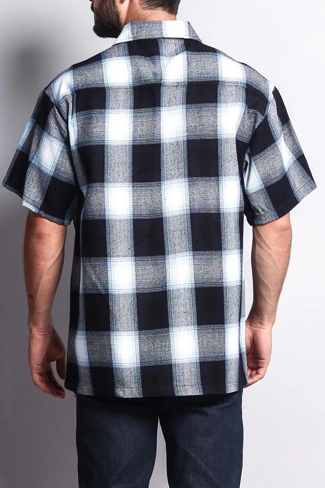 Western Casual Plaid Short Sleeve Button Up Shirt - Image 4