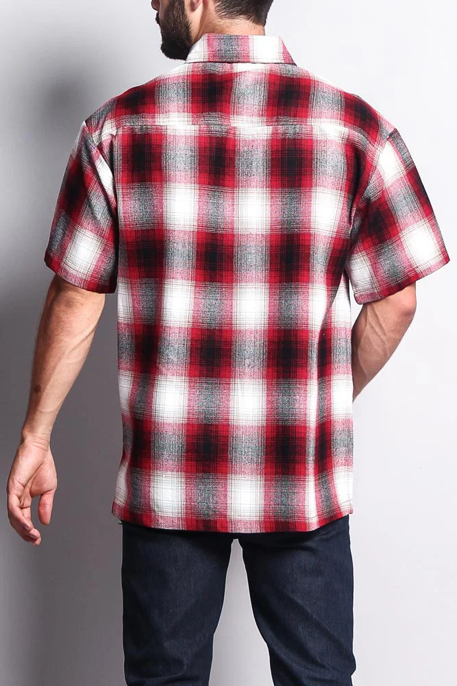 Western Casual Plaid Short Sleeve Button Up Shirt - Image 43