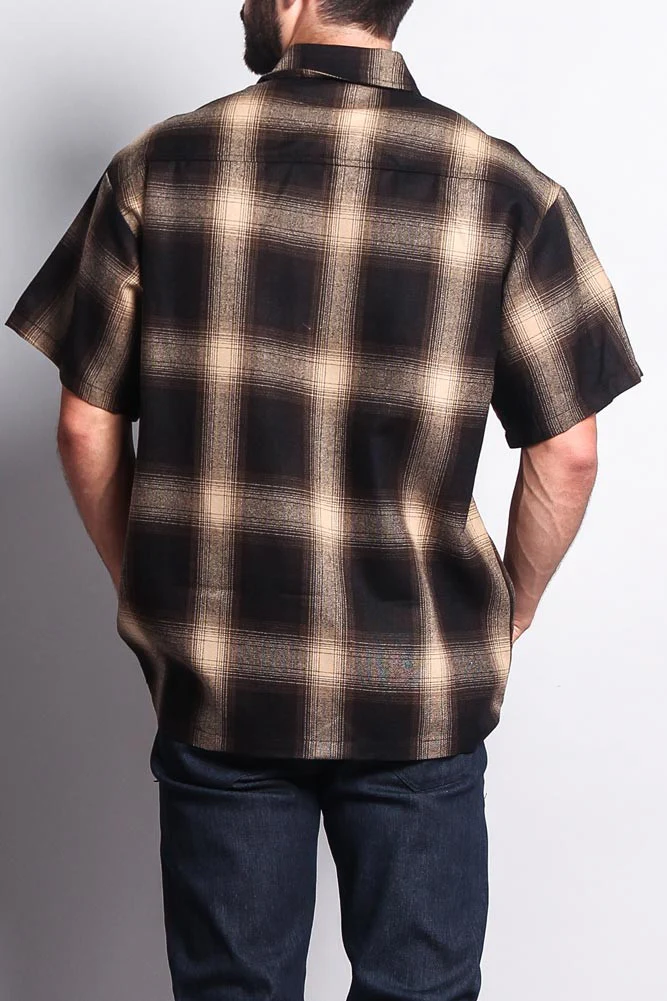 Western Casual Plaid Short Sleeve Button Up Shirt - Image 9