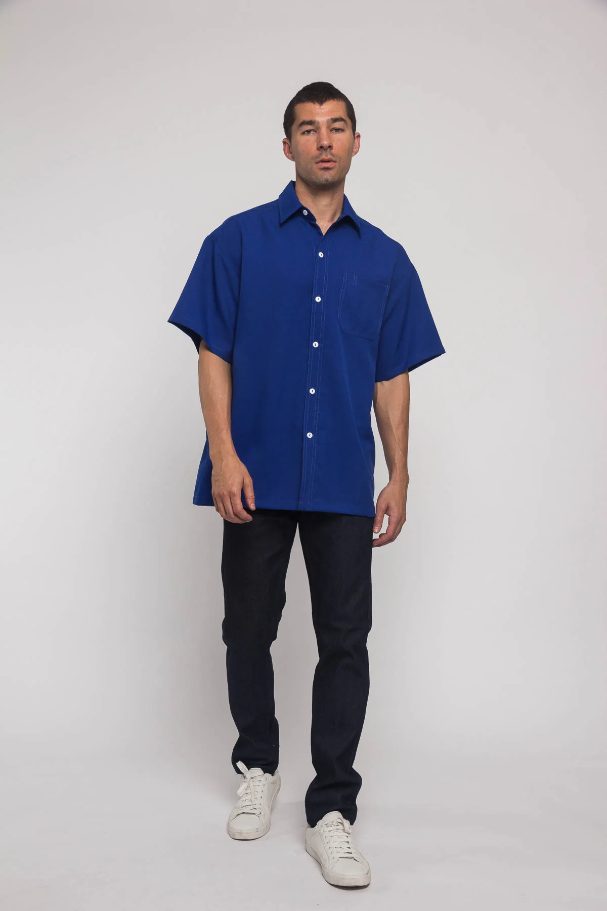 Western Casual Solid Short Sleeve Button Up Shirt - Image 12