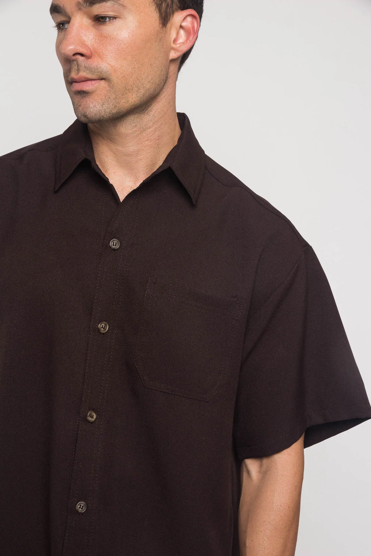 Western Casual Solid Short Sleeve Button Up Shirt - Image 23