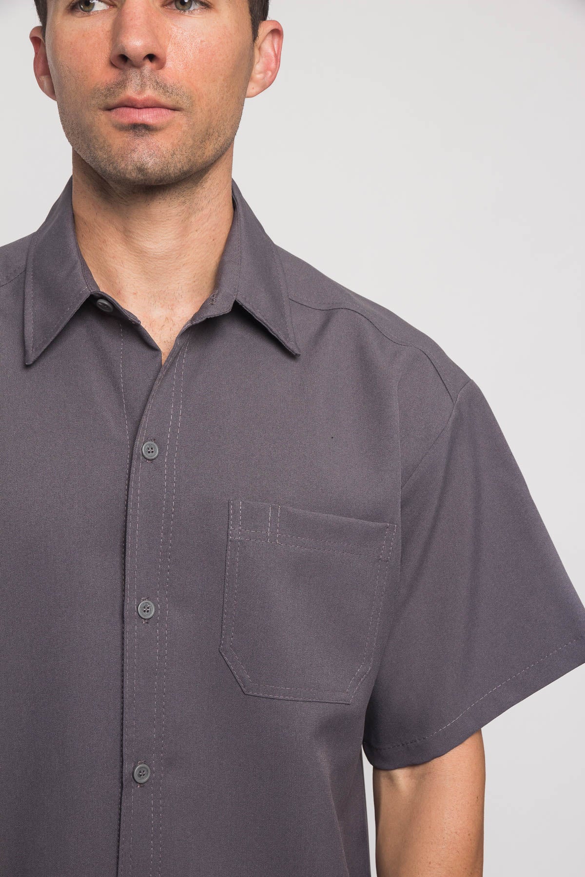 Western Casual Solid Short Sleeve Button Up Shirt - Image 29