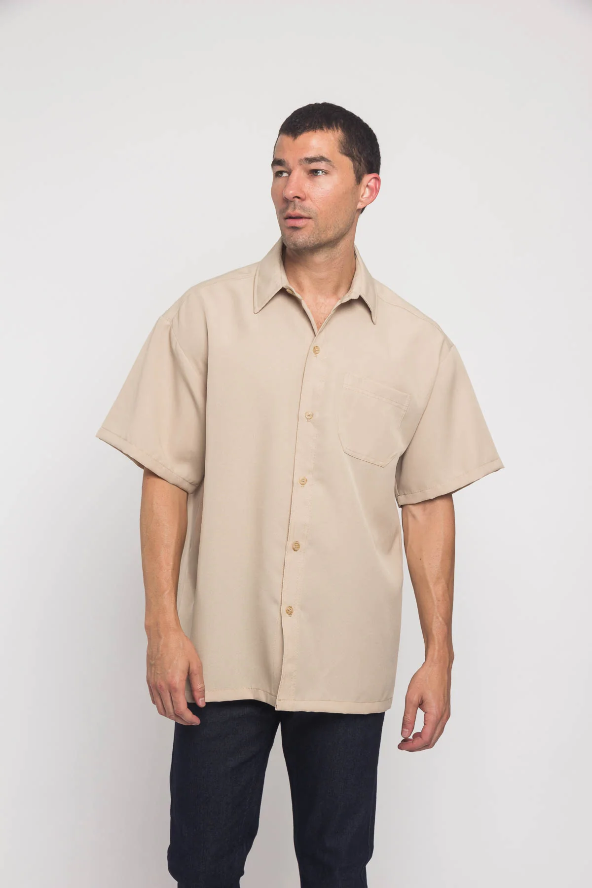 Western Casual Solid Short Sleeve Button Up Shirt - Image 37