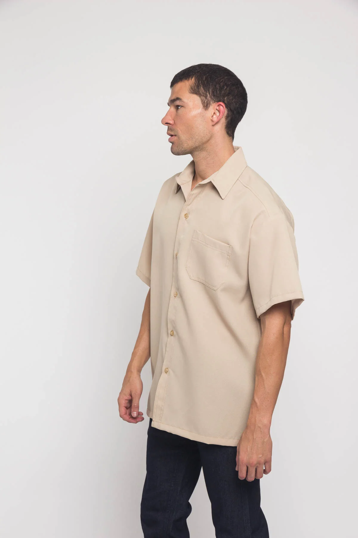 Western Casual Solid Short Sleeve Button Up Shirt - Image 38