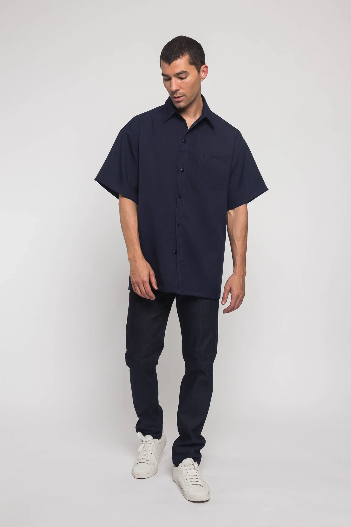 Western Casual Solid Short Sleeve Button Up Shirt - Image 48