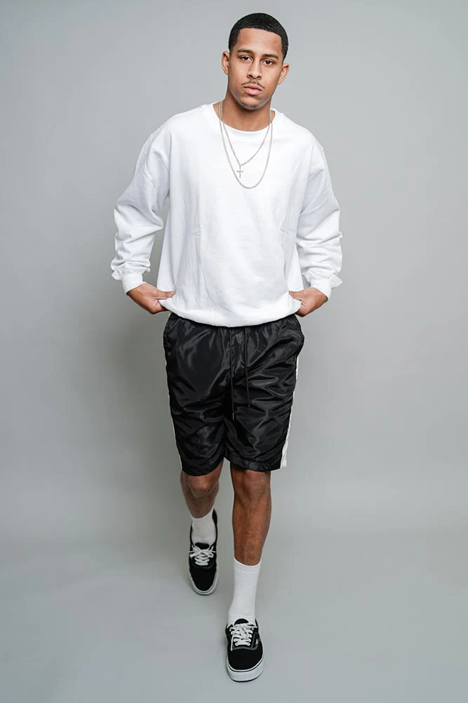 Side Striped Windbreaker Shorts - Image 30