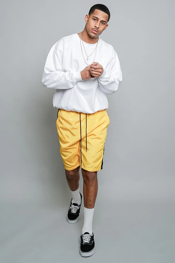 Side Striped Windbreaker Shorts - Image 36