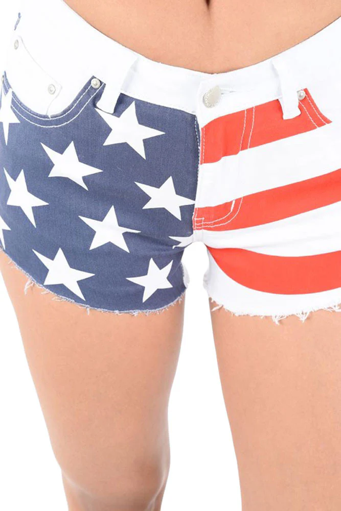 Women's American Flag Denim Shorts - Image 19