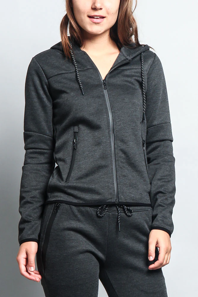 Women's Athletic Zip Up Hooded Sweater (Top Only) - Image 5