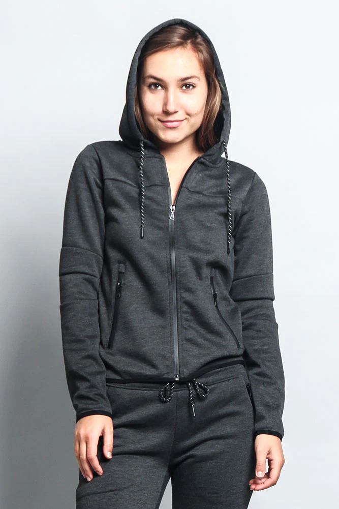 Women's Athletic Zip Up Hooded Sweater (Top Only) - Image 6