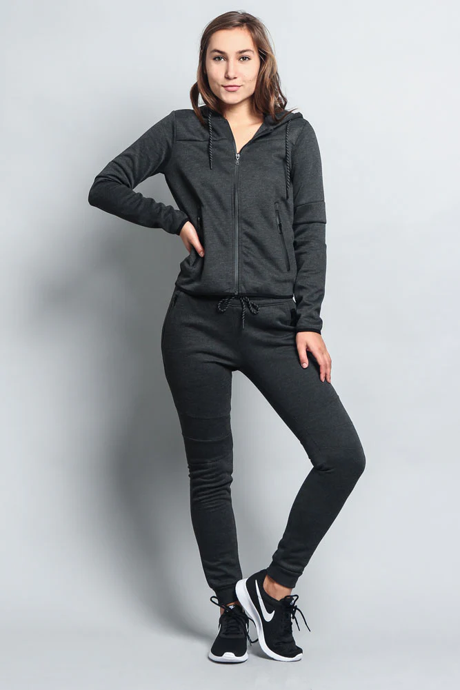 Women's Athletic Zip Up Hooded Sweater (Top Only) - Image 8