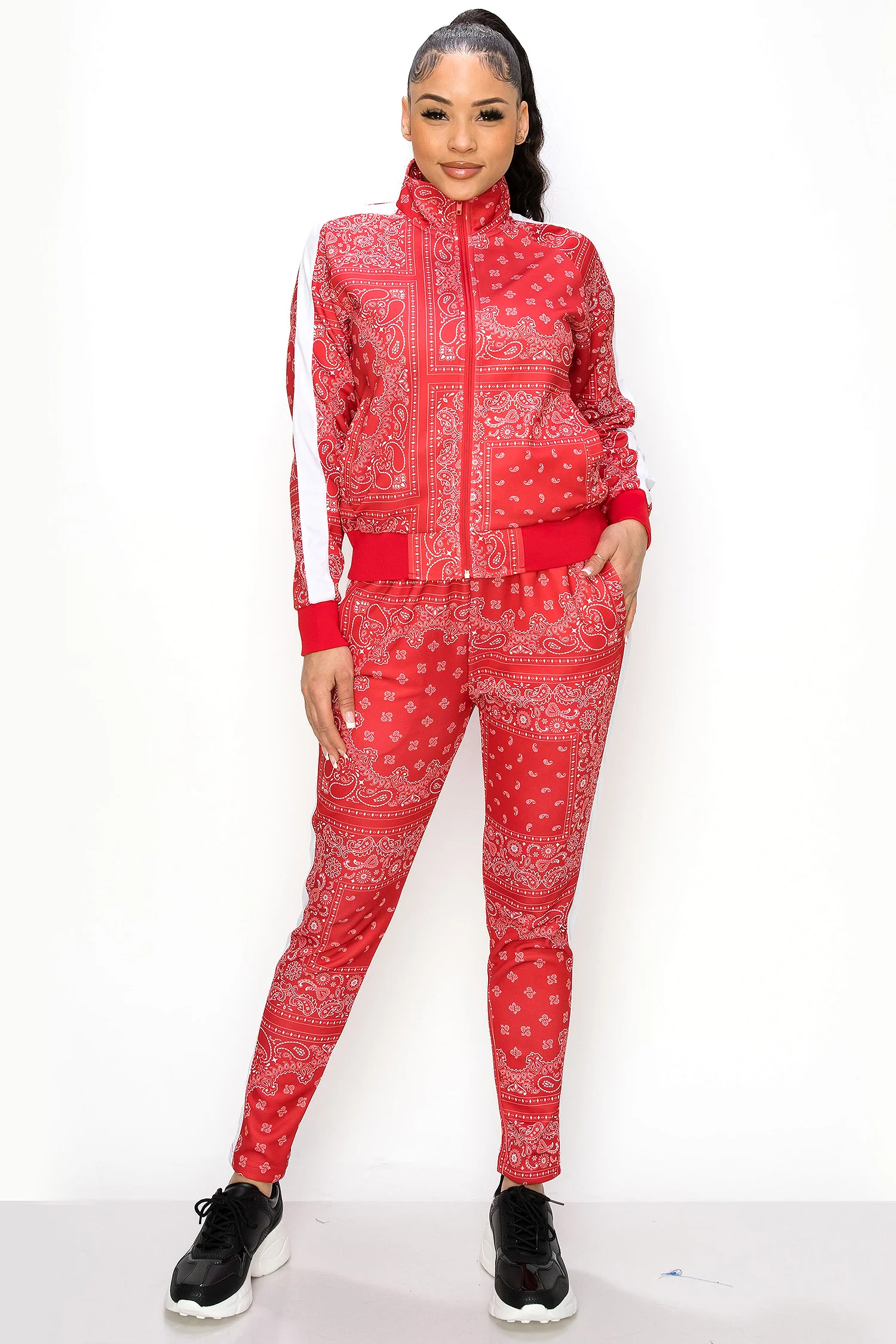 Women's Bandana Paisley Track Suits - Image 6
