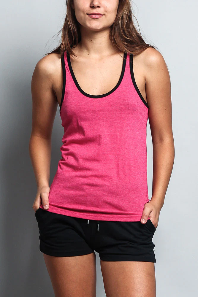 Women's Basic Contrast Piping Light Weight Tank Top (2-Pack) - Image 32