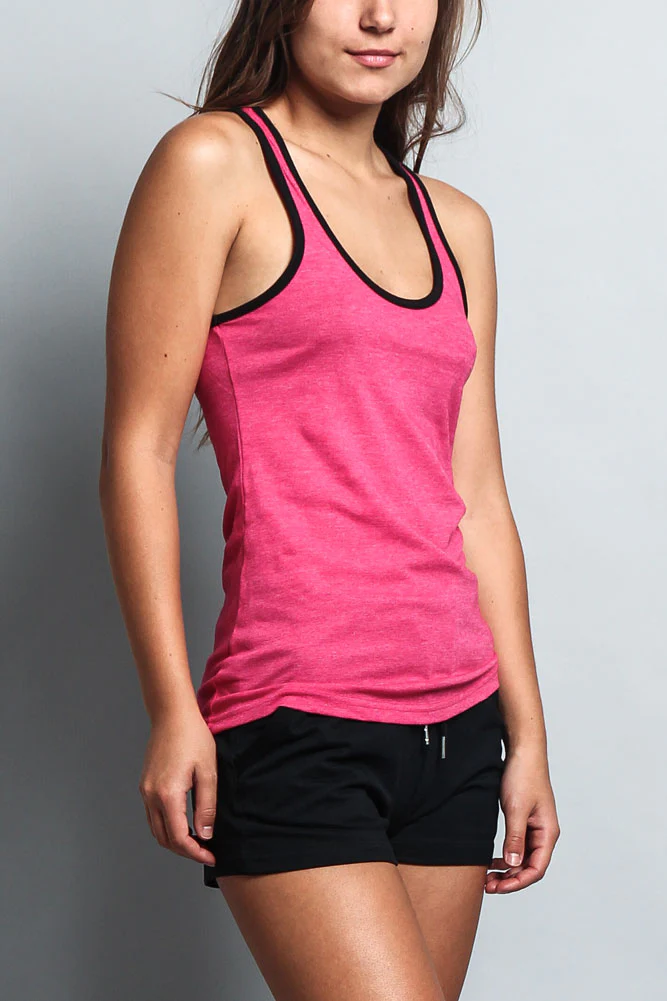 Women's Basic Contrast Piping Light Weight Tank Top (2-Pack) - Image 35