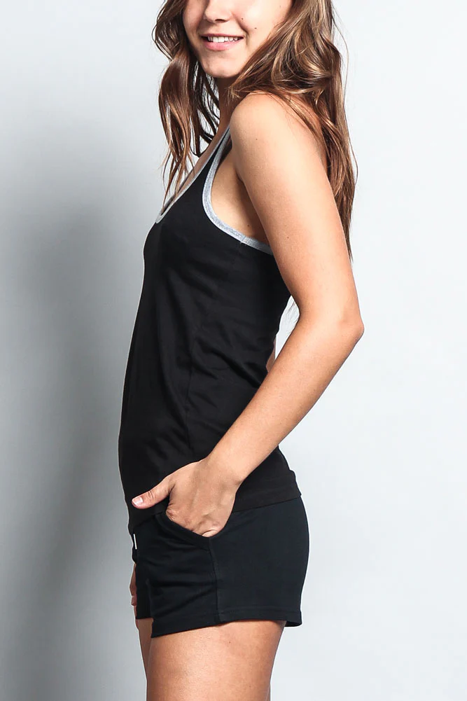 Women's Basic Contrast Piping Light Weight Tank Top (2-Pack) - Image 4