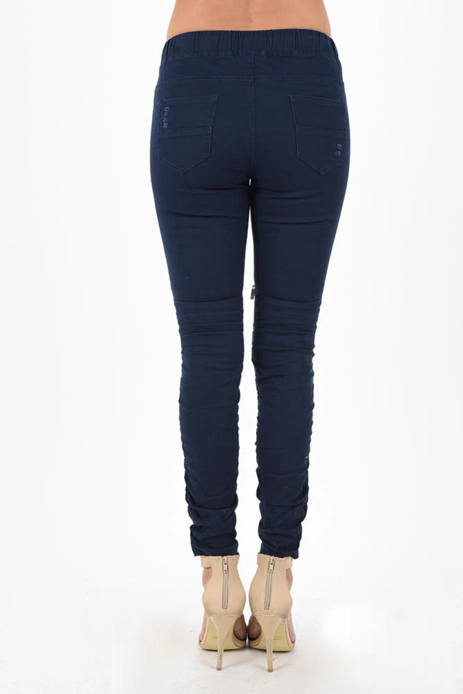 Women's Biker Style Ripped Zip Rider Jogger Pants - Image 35