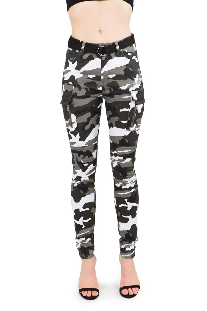 Women's Cargo Color Camo Skinny Pants - Image 16