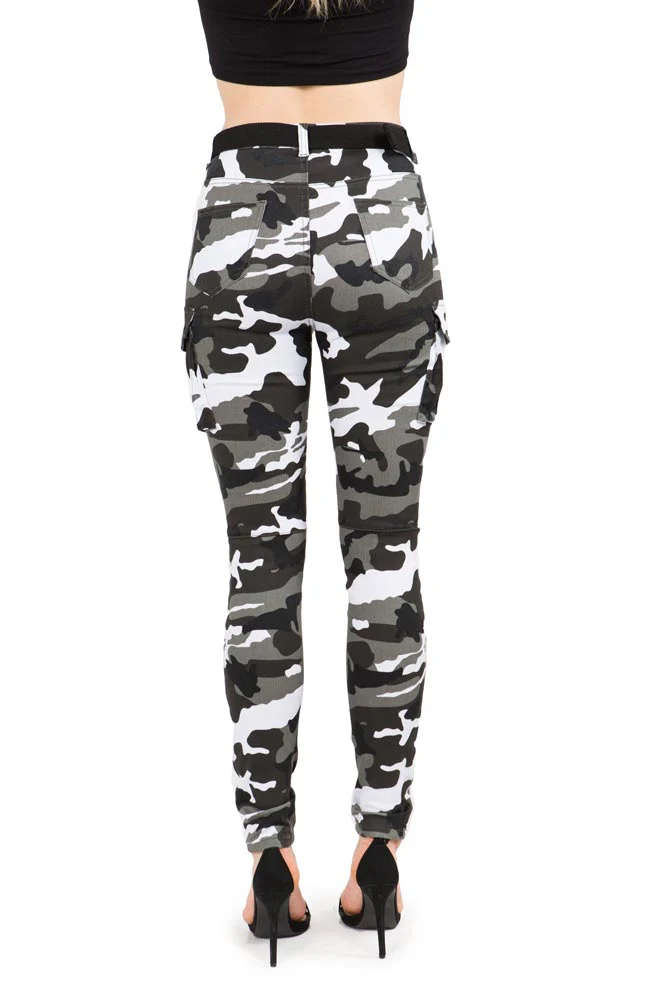 Women's Cargo Color Camo Skinny Pants - Image 18