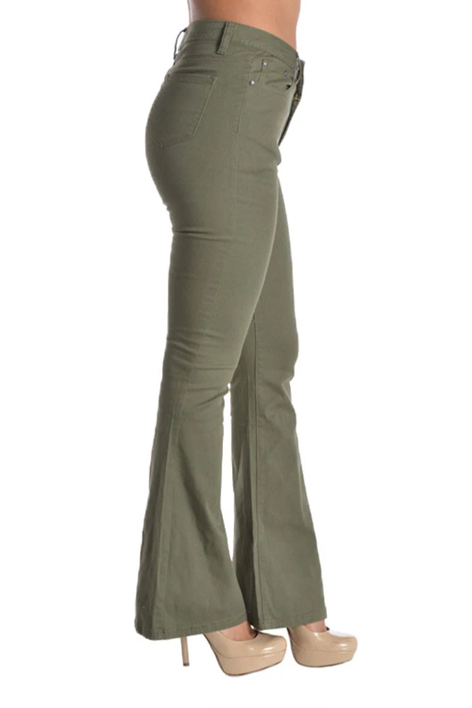 Women's Colored Bootcut Pants - Image 3